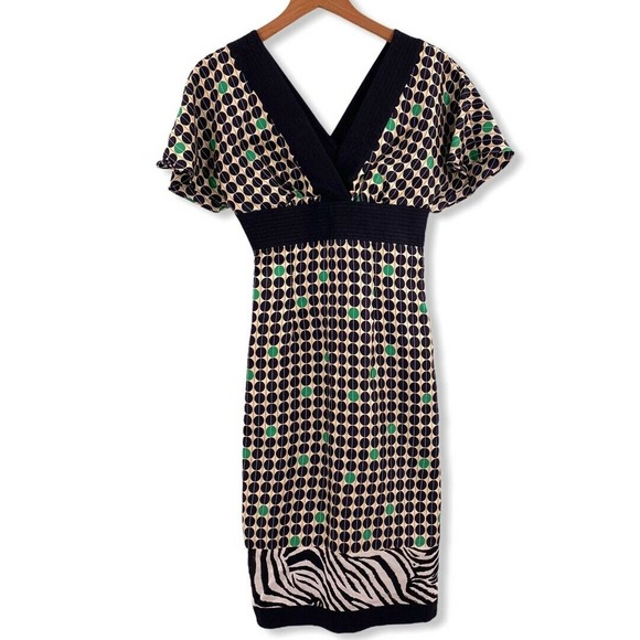 Phoebe Couture Silk Patterned Dress Size 2 - Picture 1 of 6